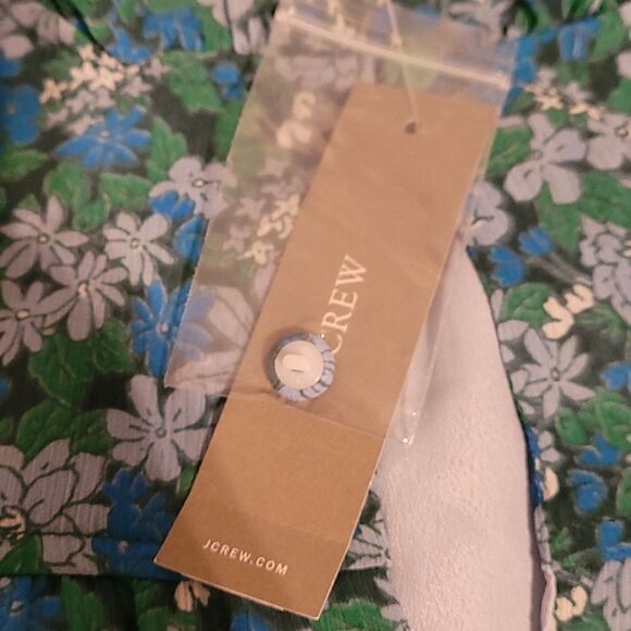 NWT J. Crew‎ floral ruffled Neck top - Picture 6 of 7